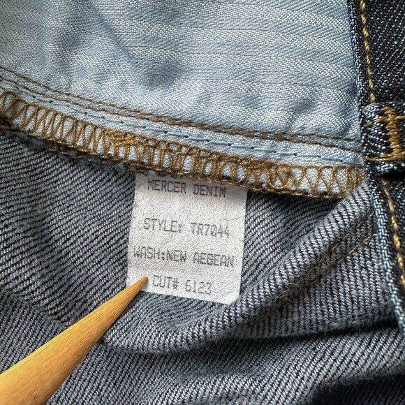 Anlo denim tab front ultra wide flare palazzo leg low rise jeans Sz 24 - Picture 8 of 9